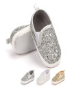 First Walker Sequin High Quality Moccasins Casual Comfortable Soft sole Flat Lazy Loafers baby toddler girl shoes Silver